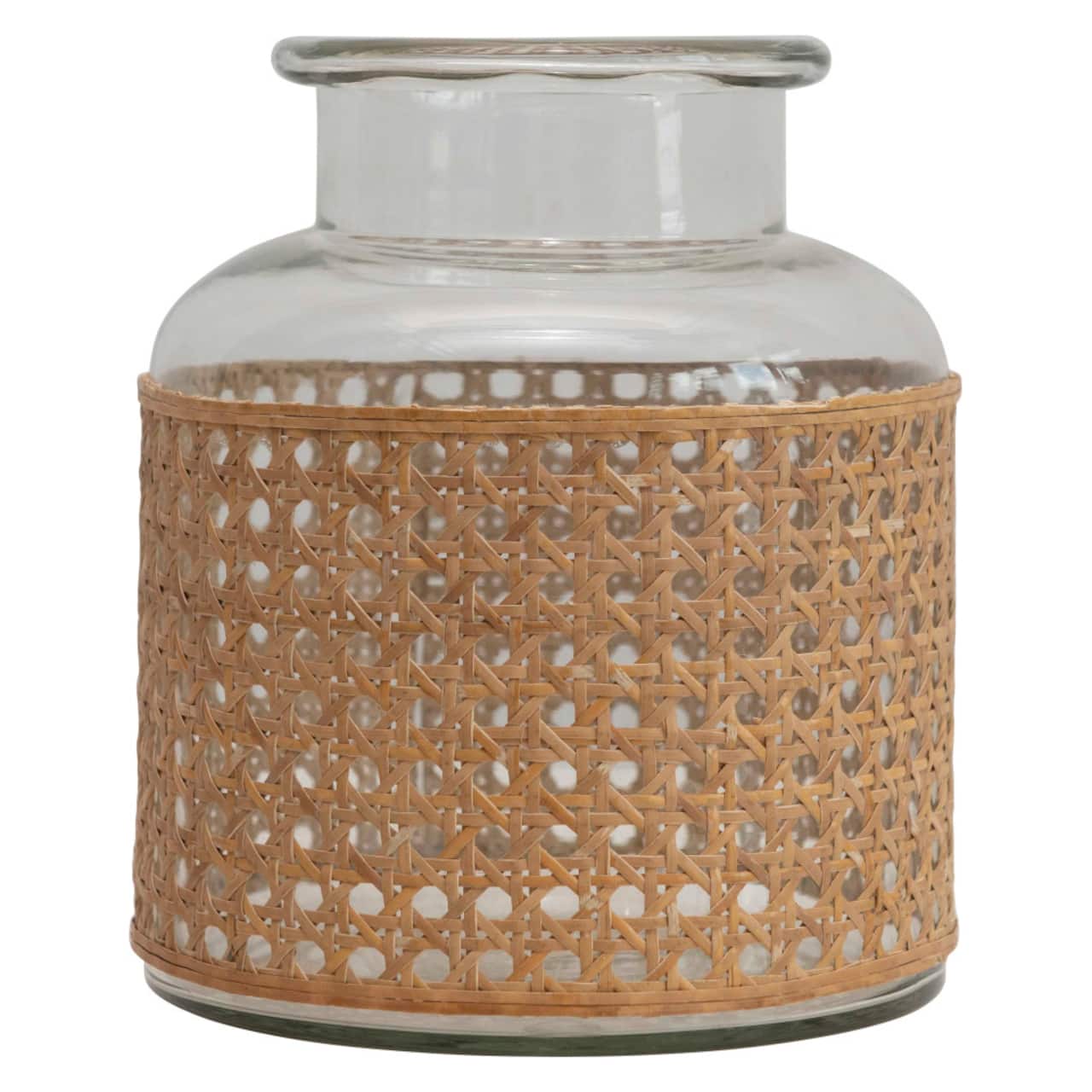 Hello Honey® Bloomingville Clear Glass Vase with Woven Natural Cane Sleeve